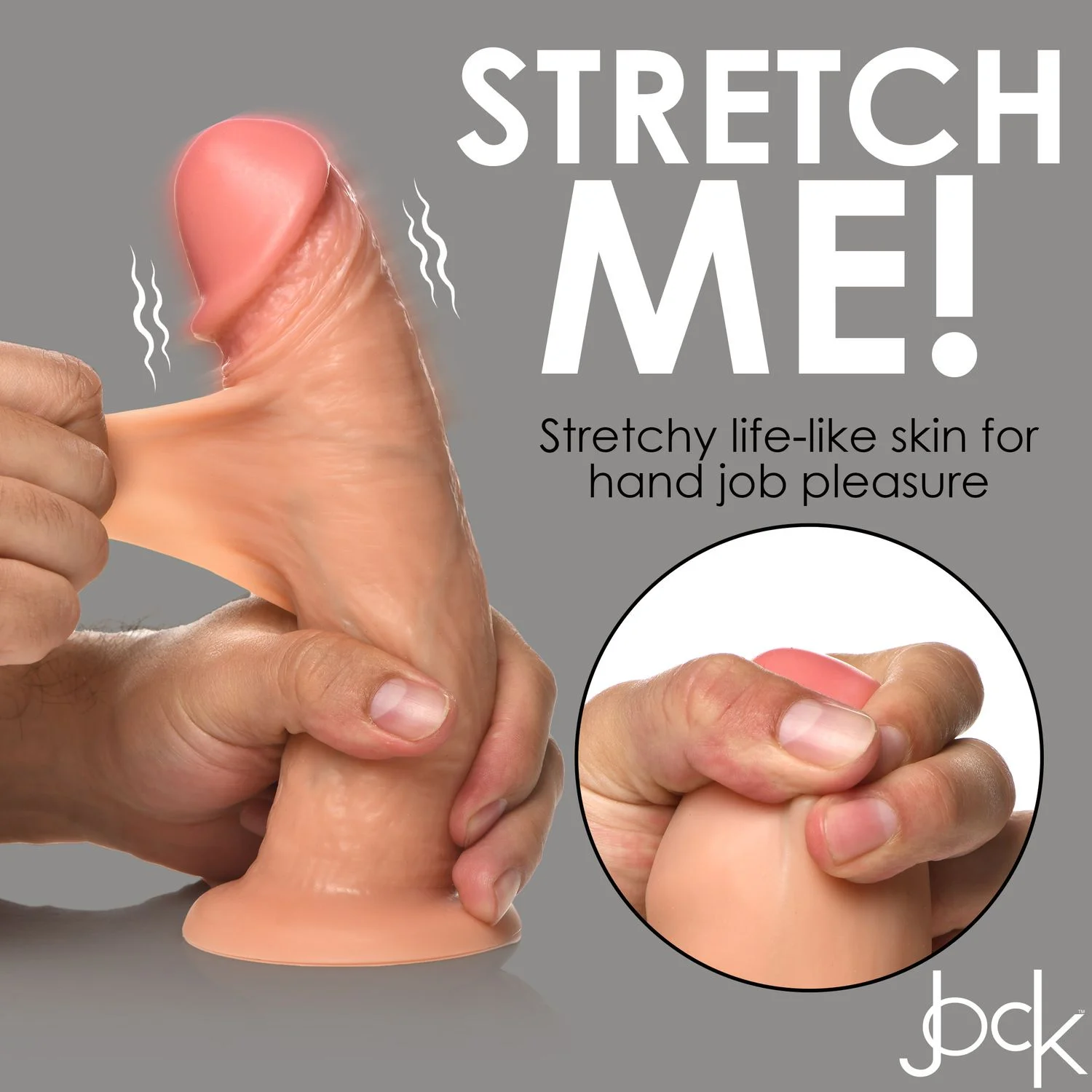 JOCK - Real Skin Vibrerend Dildo - 20 cm & Lichtkleurig