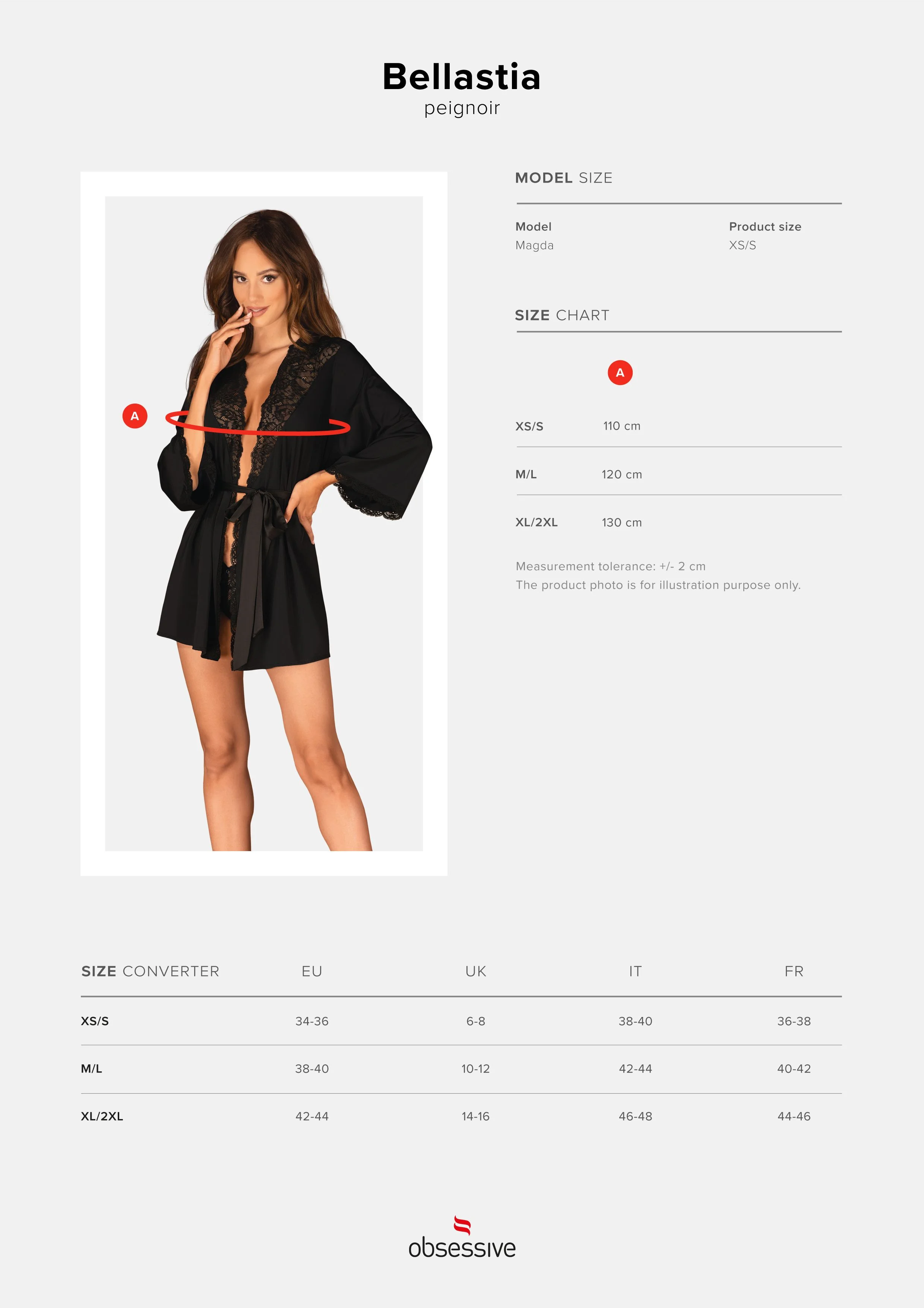 Obsessive - Bellastia Kimono - Zwart