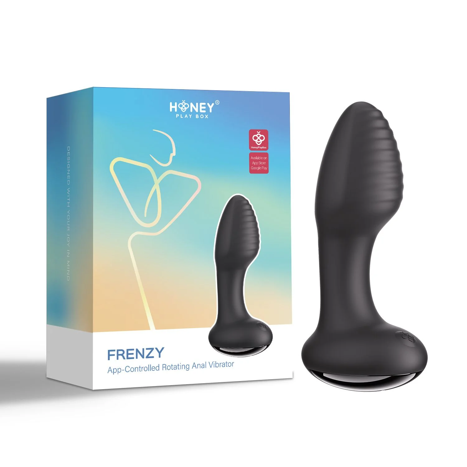 HoneyPlayBox - Frenzy-Pressure Sensing App-Controlled Rotating Butt Plug Bl
