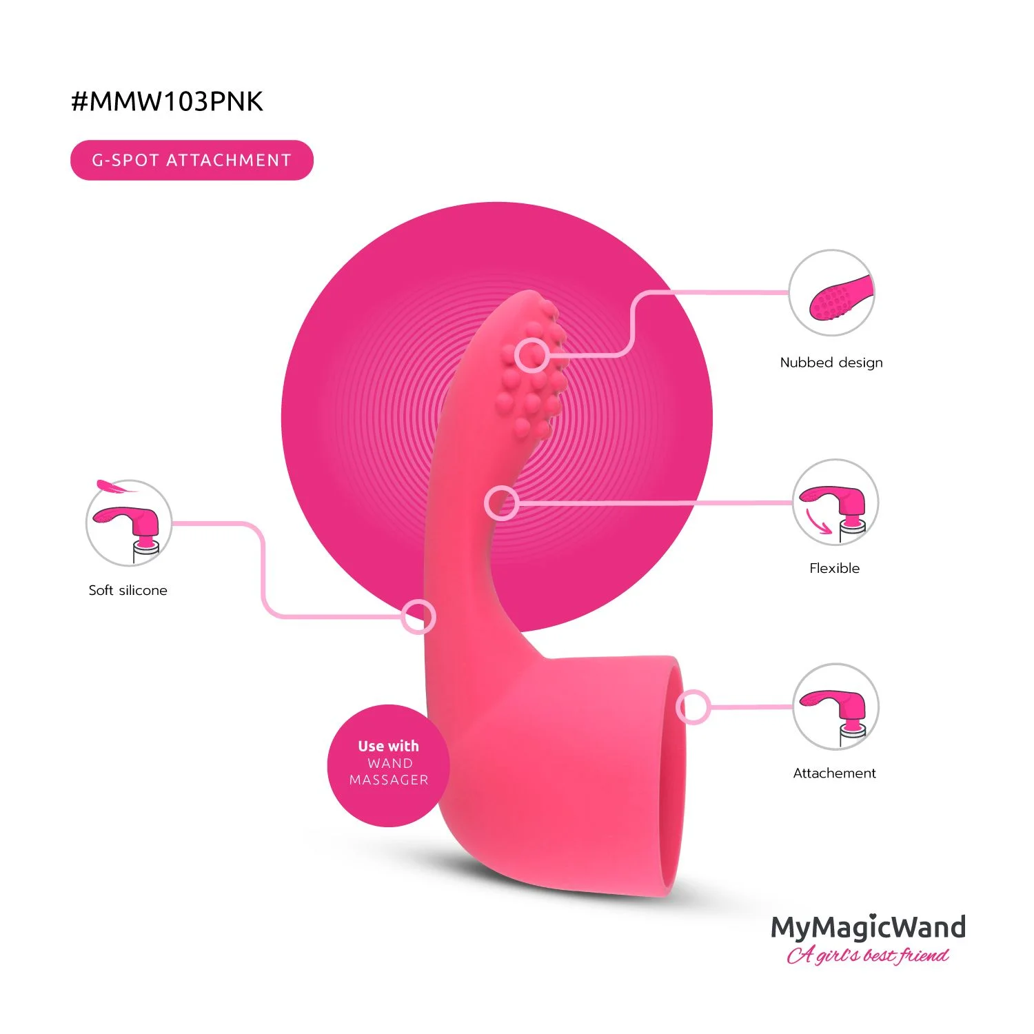 MyMagicWand G-Spot/Prostaat Opzetstuk - Roze