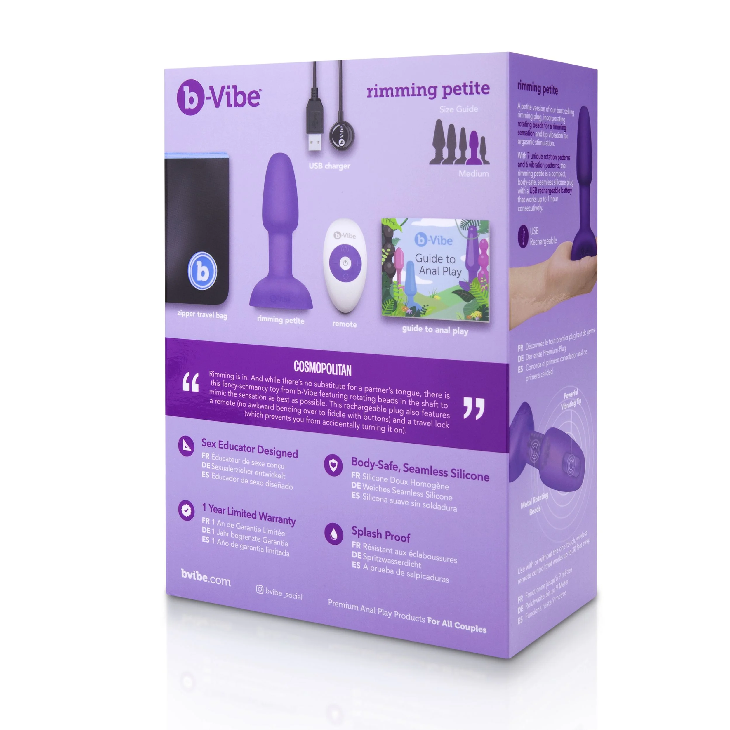B-Vibe - Rimming Petite Remote Control Plug Paars