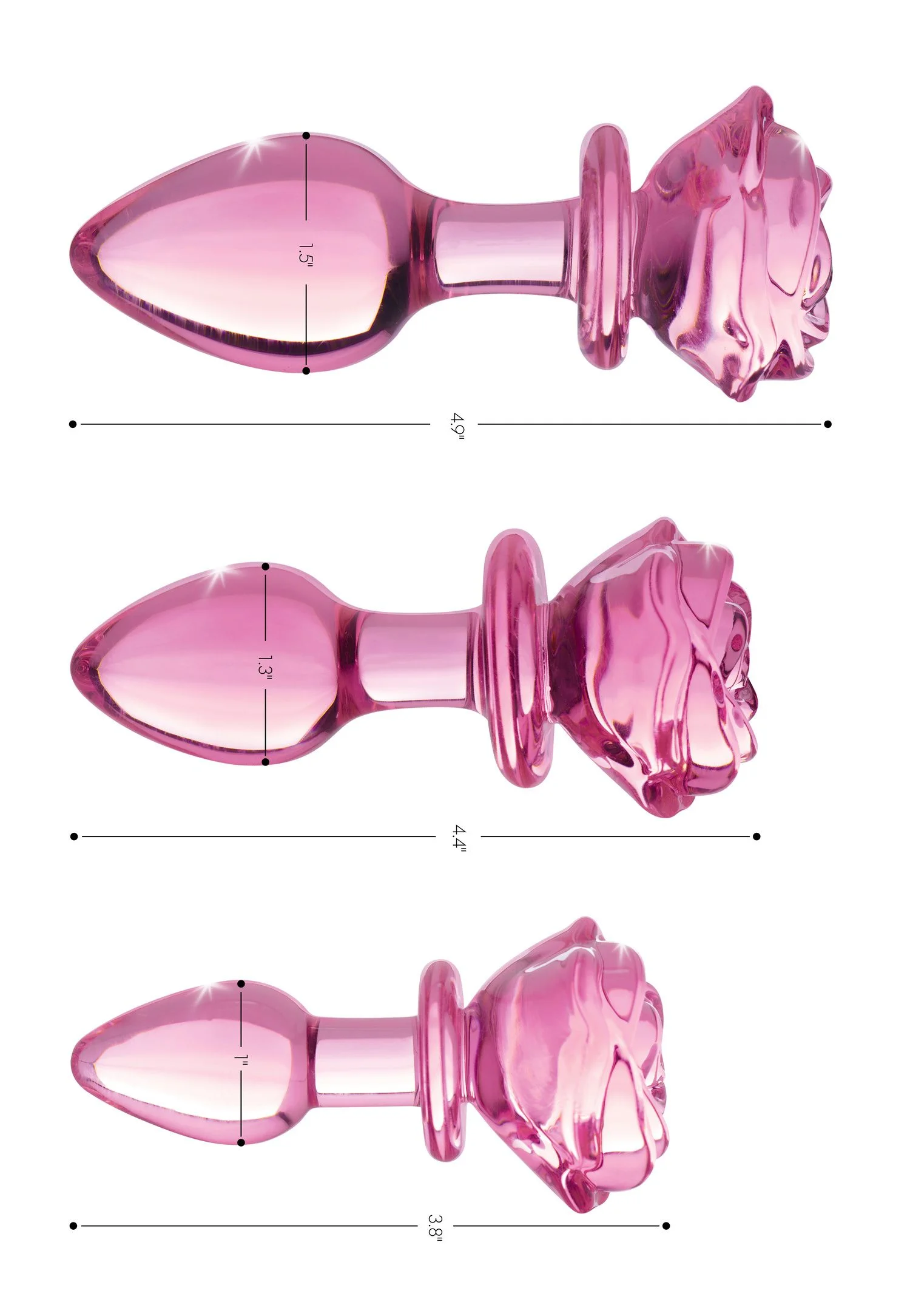 BOOTY SPARKS - Rose Glass Anaalplug Small - Roze