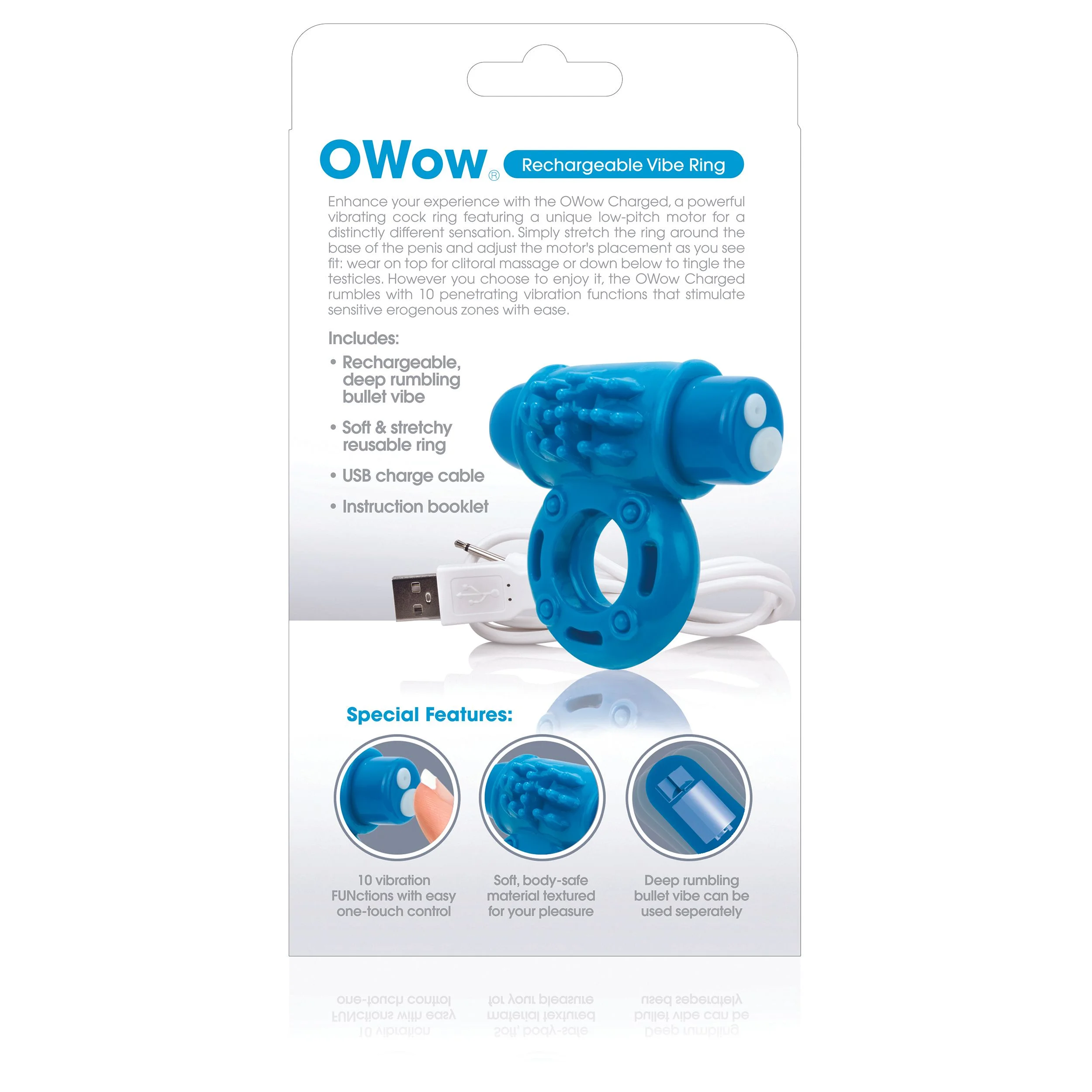 The Screaming O - Charged OWow Vibe Ring Blauw