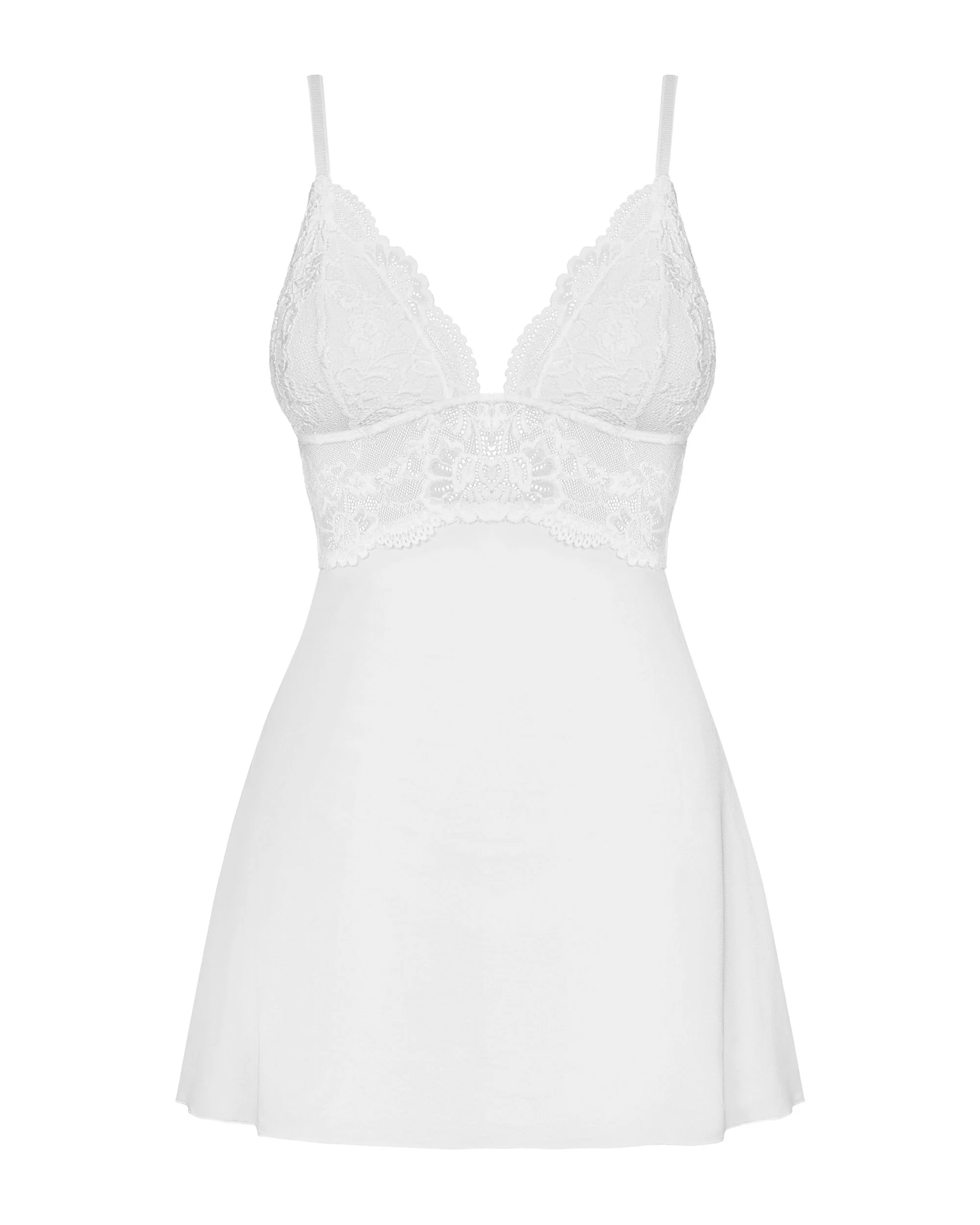 Babydoll Setje Met Kant - Wit