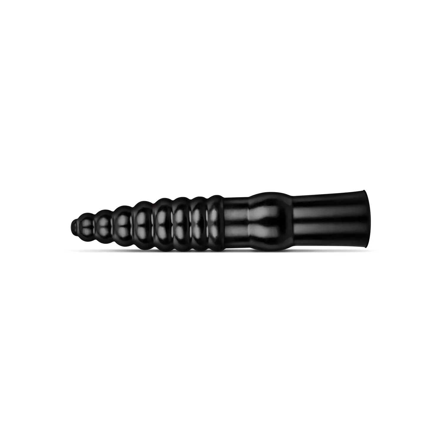 All Black - Geribbelde Dildo - 34 cm