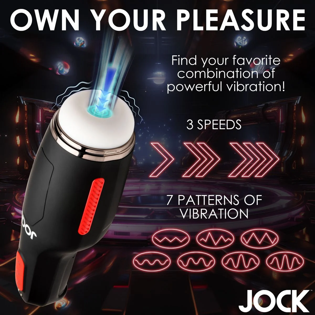 JOCK - Zuigende & Vibrerende Masturbator Oplaadbaar