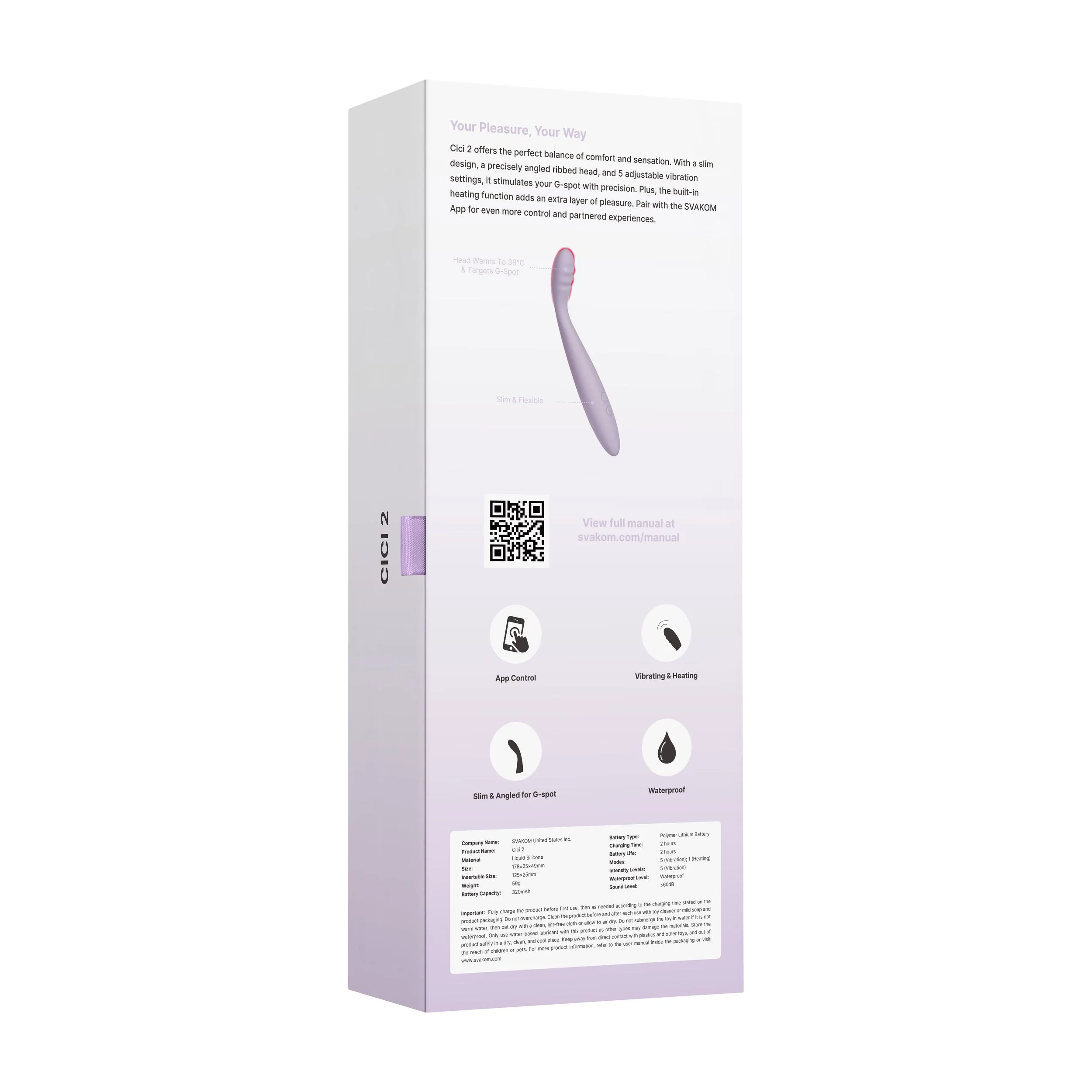 SVAKOM - Cici 2 Flexibele G-spot Vibrator - Lavendel