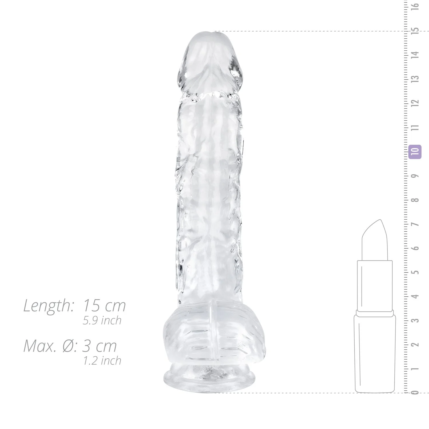 Jelly Dildo met Ballen - 13,5 cm