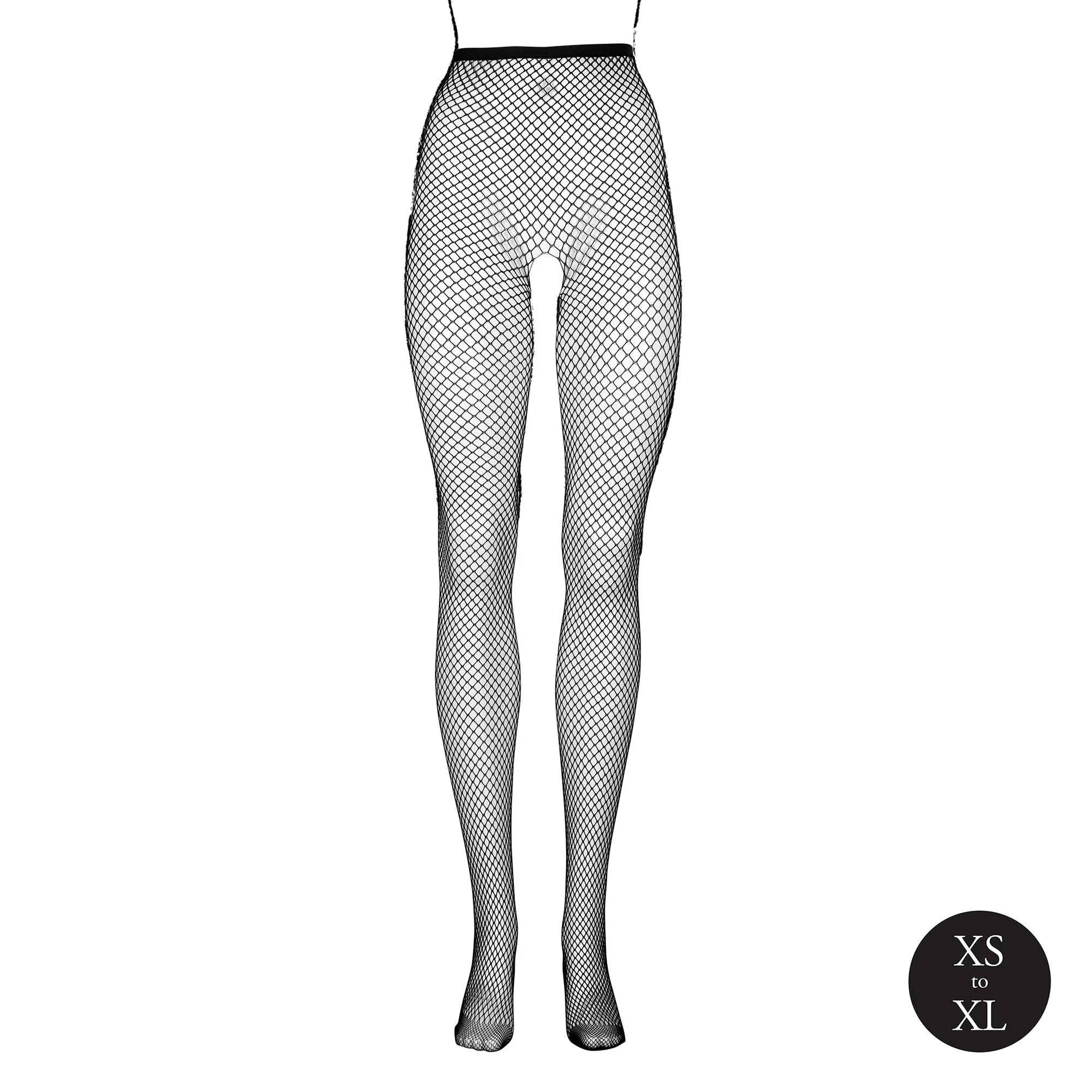 Le Desir - Panty met Fijn Visnetpatroon - Zwart