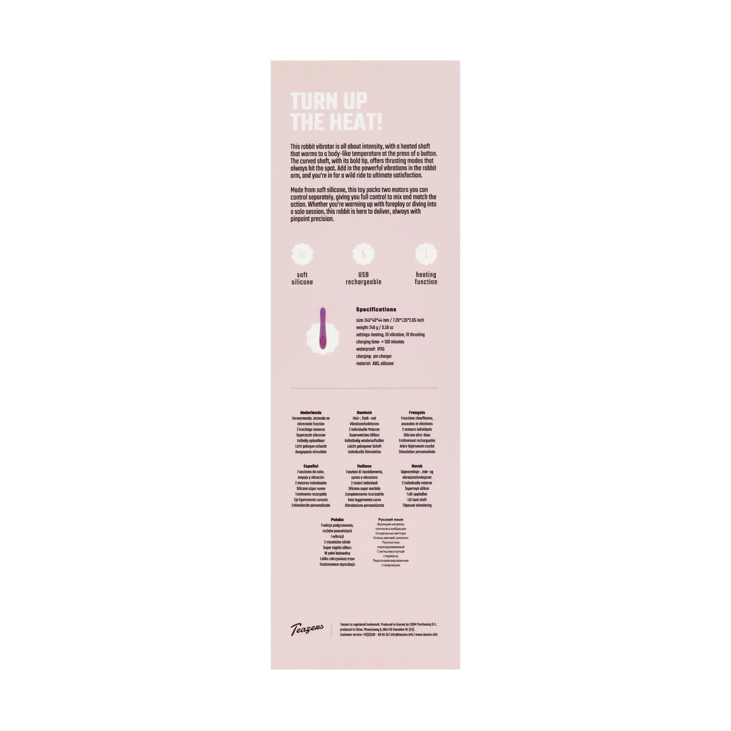 Teazers – Stotende, Verwarmende Rabbit Vibrator – Paars