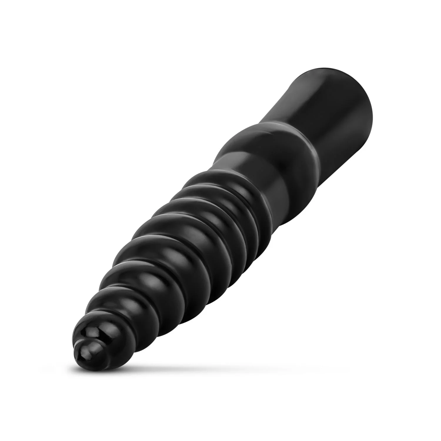 All Black - Geribbelde Dildo - 34 cm